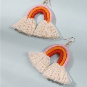Fun BoHo Chic Rainbow Tassel Earrings